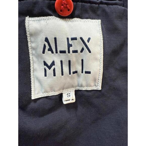 Alex Mill Linen Blend Blazer Surgeon Cuff in Vintage Wash Size Small Navy Blue - Picture 4 of 7